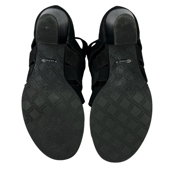 Vionic Harlow Black Leather Gladiator‎ Sandals Block Heel Back Zip Womens Size 6 - Picture 10 of 11